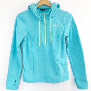 FILA Blue Athletic Hooded Sweatshirt Jacket Size S